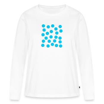 points bleus - T-shirt manches longues Premium bio Femme - blanc - Devant - Julia (174cm)