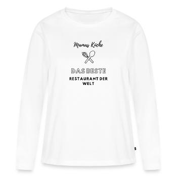 Mamas Küche-Das beste Restaurant der Welt - Frauen Premium Bio Langarmshirt - Weiß - Vorne - Julia (174cm)