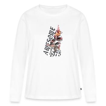 Excellent depuis 1975 - T-shirt manches longues Premium bio Femme - blanc - Devant - Julia (174cm)