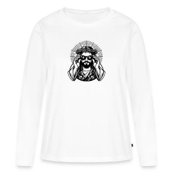 Jésus moderne - T-shirt manches longues Premium bio Femme - blanc - Devant - Julia (174cm)