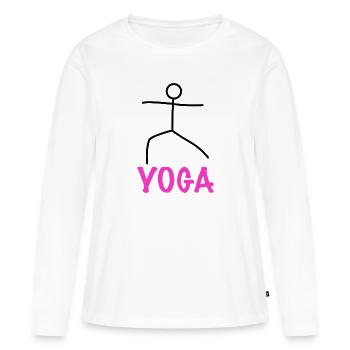 Entraînement de yoga - T-shirt manches longues Premium bio Femme - blanc - Devant - Julia (174cm)