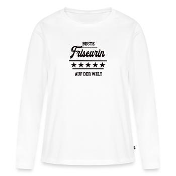Beste Friseurin Weltbeste Frisörin Haar Friseuse - Frauen Premium Bio Langarmshirt - Weiß - Vorne - Julia (174cm)