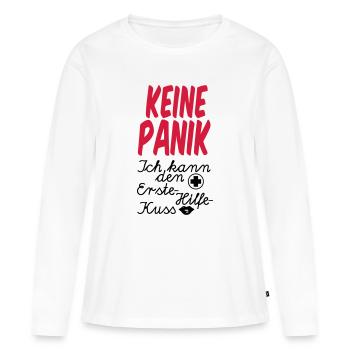 Erste Hilfe Kuss Medizin Liebe Gesundheit Geschenk - Frauen Premium Bio Langarmshirt - Weiß - Vorne - Julia (174cm)