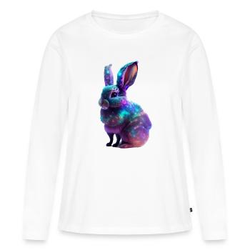 Cosmic Nebula Rabbit - Women's Premium Organic Long Sleeve Shirt - white - Front - Julia (174cm)