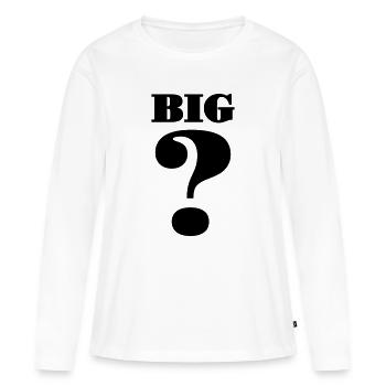 Grand point d’interrogation - T-shirt manches longues Premium bio Femme - blanc - Devant - Julia (174cm)