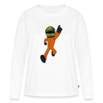 pilote de course - T-shirt manches longues Premium bio Femme - blanc - Devant - Julia (174cm)