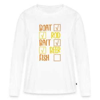 Pêcheurs Pêcheurs Pêcheurs Pêcheurs Pêcheurs Sportifs - T-shirt manches longues Premium bio Femme - blanc - Devant - Julia (174cm)