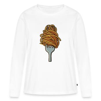 spaghettis - T-shirt manches longues Premium bio Femme - blanc - Devant - Julia (174cm)