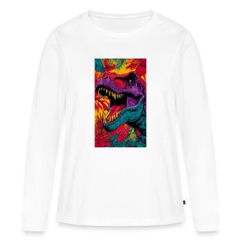 dinosaur - Women's Premium Organic Long Sleeve Shirt - white - Front - Julia (174cm)