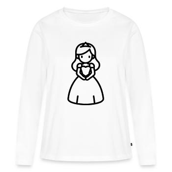 princesse - T-shirt manches longues Premium bio Femme - blanc - Devant - Julia (174cm)