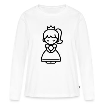 princesse - T-shirt manches longues Premium bio Femme - blanc - Devant - Julia (174cm)