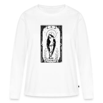 Die Hohepriesterin – Lilith Gothic Tarotkarte - Frauen Premium Bio Langarmshirt - Weiß - Vorne - Julia (174cm)