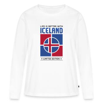 Islande - T-shirt manches longues Premium bio Femme - blanc - Devant - Julia (174cm)