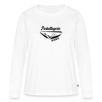 Parkettlegerin in Rente Rentenbeginn Bodenlegerin - Frauen Premium Bio Langarmshirt - Weiß - Vorne - Julia (174cm)