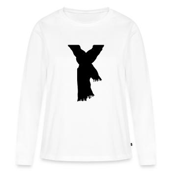 Schal - Frauen Premium Bio Langarmshirt - Weiß - Vorne - Julia (174cm)