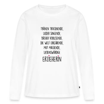 Erzieherin - Frauen Premium Bio Langarmshirt - Weiß - Vorne - Julia (174cm)