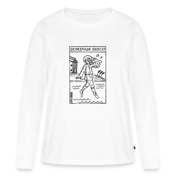 Dominus Disco - T-shirt manches longues Premium bio Femme - blanc - Devant - Julia (174cm)