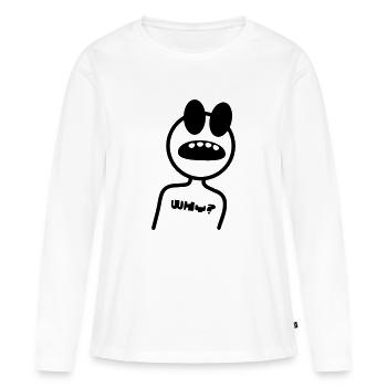 WHY - stick figure - Women's Premium Organic Long Sleeve Shirt - white - Front - Julia (174cm)