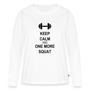 Keep calm and squat - Frauen Premium Bio Langarmshirt - Weiß - Vorne - Julia (174cm)