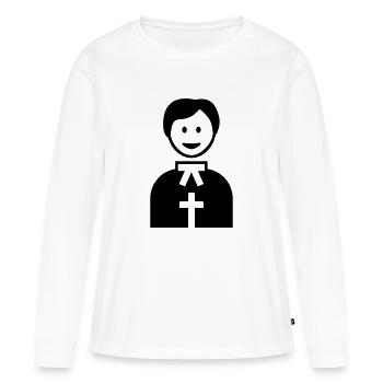Pasteur - T-shirt manches longues Premium bio Femme - blanc - Devant - Julia (174cm)