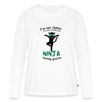 Je ne suis pas maladroit, je ne suis qu’un ninja infiltré - T-shirt manches longues Premium bio Femme - blanc - Devant - Julia (174cm)