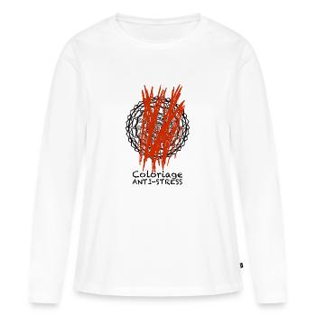 Anti-Stress - T-shirt manches longues Premium bio Femme - blanc - Devant - Julia (174cm)
