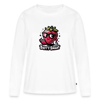 Berry Smart - Women's Premium Organic Long Sleeve Shirt - white - Front - Julia (174cm)