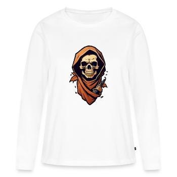 La mort dans le quartier - T-shirt manches longues Premium bio Femme - blanc - Devant - Julia (174cm)