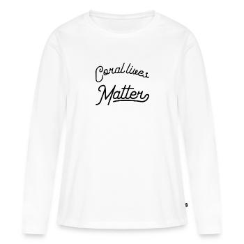 Les vies de corail comptent - T-shirt manches longues Premium bio Femme - blanc - Devant - Julia (174cm)