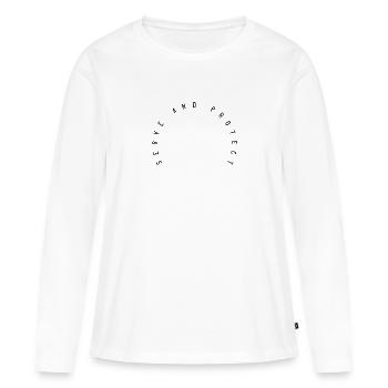 Serve and Protect - Frauen Premium Bio Langarmshirt - Weiß - Vorne - Julia (174cm)