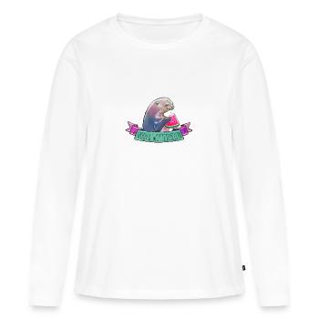 Vodka melon + loutre = vodka wotter melon - T-shirt manches longues Premium bio Femme - blanc - Devant - Julia (174cm)