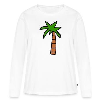 Palmier - T-shirt manches longues Premium bio Femme - blanc - Devant - Julia (174cm)
