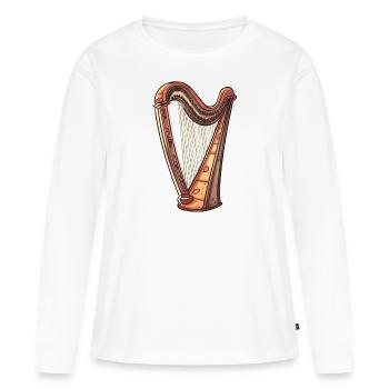 Harp in comic style - Women's Premium Organic Long Sleeve Shirt - white - Front - Julia (174cm)