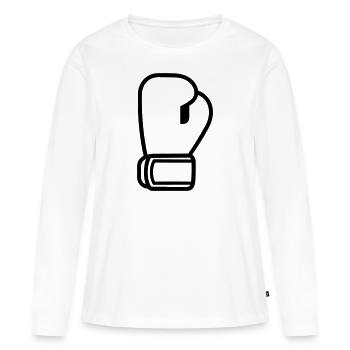 gant de boxe - T-shirt manches longues Premium bio Femme - blanc - Devant - Julia (174cm)