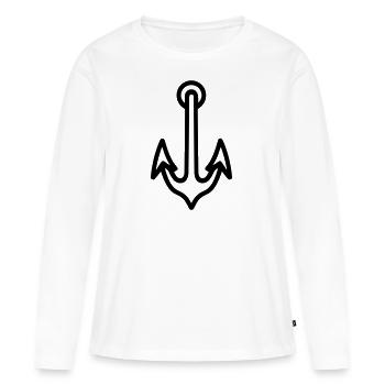 Ancre - T-shirt manches longues Premium bio Femme - blanc - Devant - Julia (174cm)