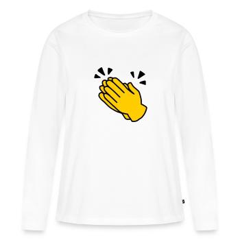 Emoji Applaudissements Sketch Couleur - T-shirt manches longues Premium bio Femme - blanc - Devant - Julia (174cm)