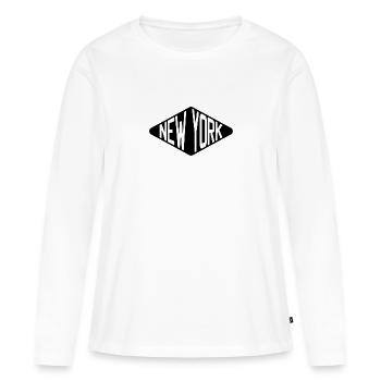 New York - T-shirt manches longues Premium bio Femme - blanc - Devant - Julia (174cm)