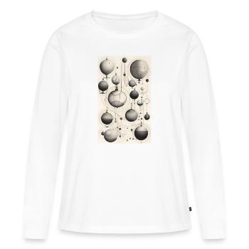 moment des sphères et des lignes - T-shirt manches longues Premium bio Femme - blanc - Devant - Julia (174cm)