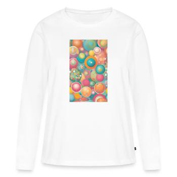 Mild circles & forms - Women's Premium Organic Long Sleeve Shirt - white - Front - Julia (174cm)