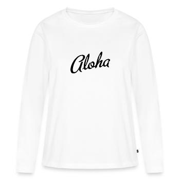 Aloha - T-shirt manches longues Premium bio Femme - blanc - Devant - Julia (174cm)