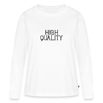 Haute qualité - T-shirt manches longues Premium bio Femme - blanc - Devant - Julia (174cm)