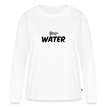 Économiser de l’eau - T-shirt manches longues Premium bio Femme - blanc - Devant - Julia (174cm)