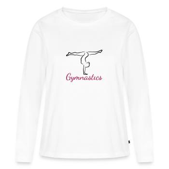 Gymnastics, Turnen, Turnerin - Frauen Premium Bio Langarmshirt - Weiß - Vorne - Julia (174cm)