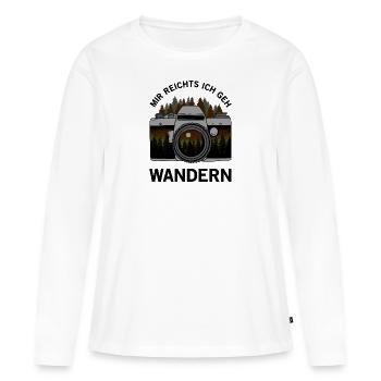 Wandern - Natur - MIR REICHTS ICH GEH WANDERN - Frauen Premium Bio Langarmshirt - Weiß - Vorne - Julia (174cm)