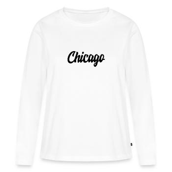 Chicago - T-shirt manches longues Premium bio Femme - blanc - Devant - Julia (174cm)