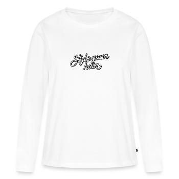 Coiffez vos cheveux - T-shirt manches longues Premium bio Femme - blanc - Devant - Julia (174cm)