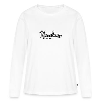 Liberté - T-shirt manches longues Premium bio Femme - blanc - Devant - Julia (174cm)