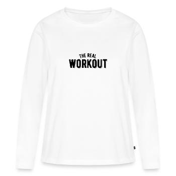 Le vrai entraînement - T-shirt manches longues Premium bio Femme - blanc - Devant - Julia (174cm)