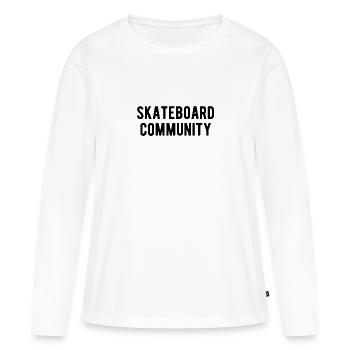 Skateboard Community - Women's Premium Organic Long Sleeve Shirt - white - Front - Julia (174cm)