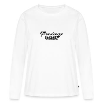 Tuning Garage - T-shirt manches longues Premium bio Femme - blanc - Devant - Julia (174cm)